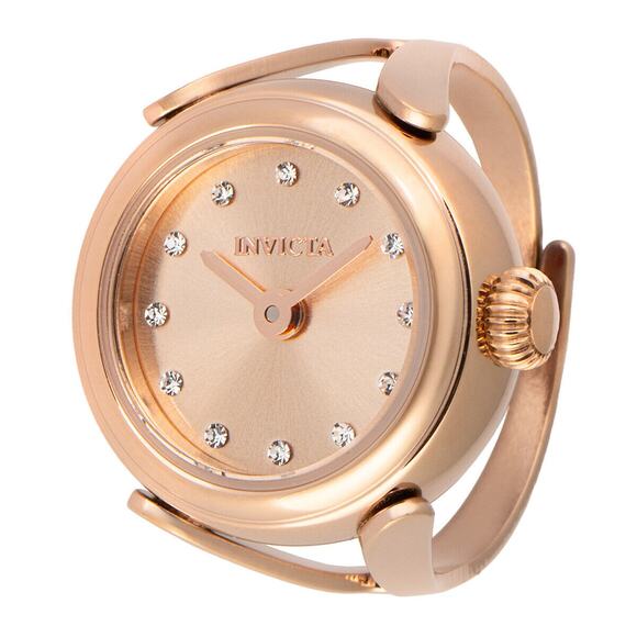 NEW Invicta Women's 17.5mm Angel Ring Quartz Gold Tone 30m Stainless Steel Watch - Picture 1 of 3